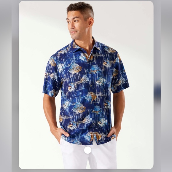 Tommy Bahama Veracruz Cay Ukelele Blooms Camp Shirt - Bleached Sand